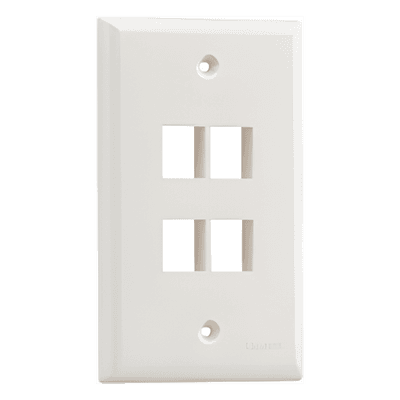 Placa de Pared Vertical / 4 Puertos Keystone / Montaje Vertical / 69.8 x 114.3 mm / 2.75 x 4.5 pulg. / ABS / Marfil NK4FNEI PANDUIT