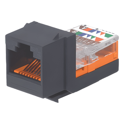 Conector Jack Keystone / Cat 5e / RJ45 / 8P8C / Leadframe / T568A/B / Sin Blindaje / 1 Puerto / Negro NK5E88MBLY PANDUIT