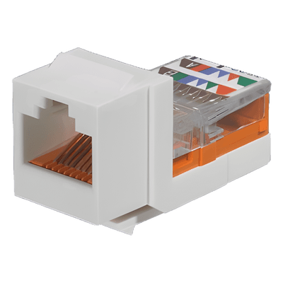 Módulo Jack Keystone / Cat 5e Clase D / Leadframe / RJ45 / 1 Puerto / Marfil