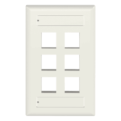 Placa de Pared Vertical / 6 Puertos Keystone / Blanco Mate / 2.75 x 4.5 pulg. NK6FIWY PANDUIT