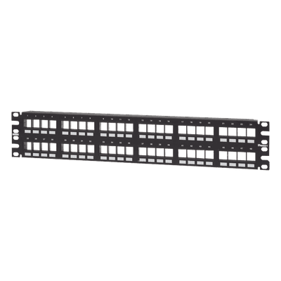 Panel de Parcheo Modular Keystone / 48 Puertos / 2UR / 19" / Numerado / Plano Negro NKPP48FMY PANDUIT