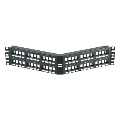 Panel de Parcheo Modular Keystone / 48 Puertos / Angulado / 2UR / Acero Inoxidable / 19.00' (482.6 mm) Ancho NKPPA48FMY PANDUIT