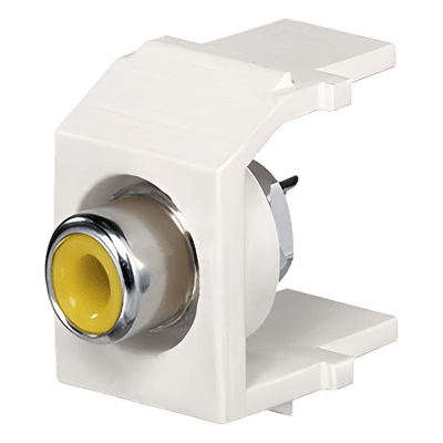 Conector Keystone RCA / Para Soldar / RG-6 y RG-59 / 1 Espacio / Inserto Amarillo / Marfil NKRSMYEIY PANDUIT