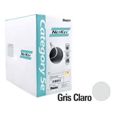 Bobina de Cable UTP / Cat 5e / 24 AWG / CMR Riser / 305 m (1000 ft) / 4 Pares / Cobre Sólido / Gris Claro NUR5C04IG-C PANDUIT