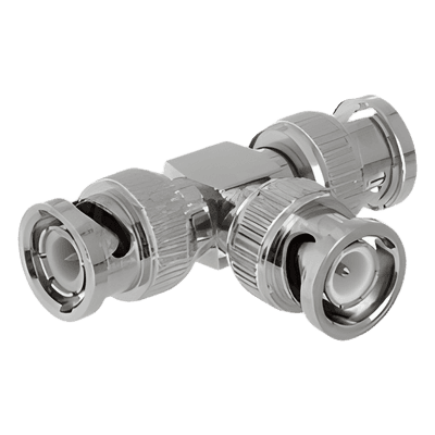 Adaptador Coaxial Tipo T / Triple BNC Macho / 75 Ohm / RG-59 y RG-6 / Níquel y Oro / 39.9 mm de Longitud TT-RG-14 EPCOM TITANIUM