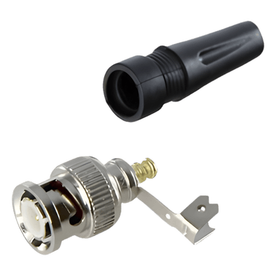 Conector BNC Macho / 75 Ohm / Base de Alivio PVC / Níquel-Oro-PTFE / RG-59 / 55 mm Longitud TT-RG-93 EPCOM TITANIUM