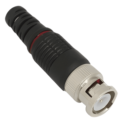 Conector BNC Macho / 75 Ohm / Montaje en Línea / Níquel-Oro-PTFE / Para Cable RG-59