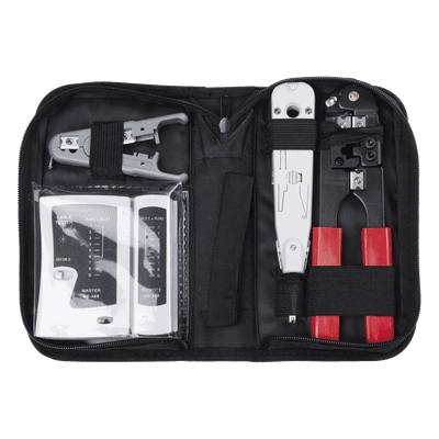 Kit de Herramientas para Instalación de Redes / Probador LED / Pinzas Ponchadoras / Herramienta 110 IDC / Pelacables Ajustable LP-TK-30 LINKEDPRO BY EPCOM