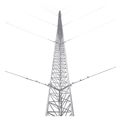 Torre Arriostrada de Piso / 12 m (39.4 ft) / 4 Tramos / Carga Axial 200 kg / Resistencia Viento 200 km/h / Galvanizado Electrolítico ASTM B-633 KTZ-30E-012 SYSCOM TOWERS