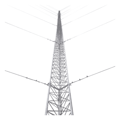 Torre Arriostrada de Piso / 57 m (187 ft) de Altura / 19 Tramos / Carga Axial 500 kg / Resistencia Viento 200 km/h / Galvanizado en Caliente KTZ-45G-057 SYSCOM TOWERS
