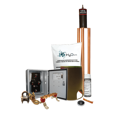 Kit de tierra Física Modelo TG45K con Electrodo Magnetoactivo 50 x 11.5 cm, Capacidad Max: 45 AMP KIT-MASTER-45K TOTAL GROUND