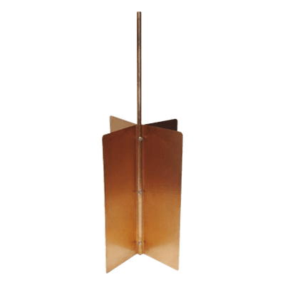 Electrodo de Tierra Tipo Rehilete / Diseño Cruceta Cobre / Fosa 50x50x80 cm (1.6x1.6x2.6 ft) / Acabado Cobrizado Terzo / Norma NOM-001-SEDE-2012 TG-TR-HT TOTAL GROUND