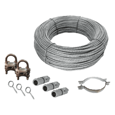 Kit de Retenida para Mástil / Cable de Acero 1/8" / Tubos 3/8" a 3/4" / Hasta 6 m (19.7 ft) KIT-R-MASTIL6 TOTAL GROUND
