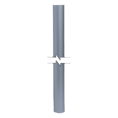 Mástil de aluminio / 2 pulgadas cal. 18 / 3 m (9.84 ft) / Cilíndrico hueco / Resistente a vientos fuertes MTG-03 TOTAL GROUND