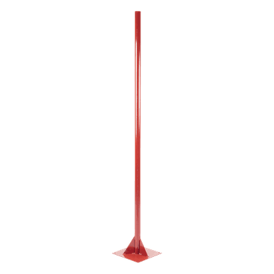 Base Plana con Mástil / Acero 30 x 30 cm / Tubo 1 7/8" Calibre 18 / Altura 2 m (6.6 ft) / Cartabones Inox 3/16" / Salida Cable 1" BP/M2 TOTAL GROUND