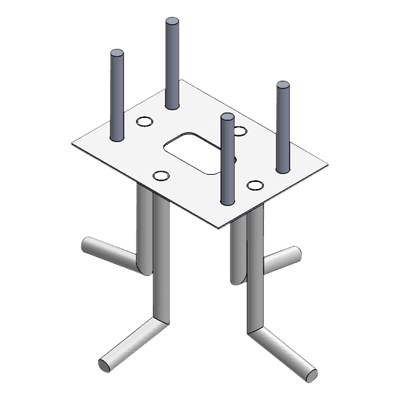 Anclaje de Acero para Barrera Vehicular / Sujeción al Piso / Compatible con Serie XB, XBF y XBS / Instalación Indirecta XB-ANCLA EPCOM INDUSTRIAL