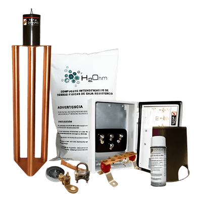 Kit de Tierra Física Con Electrodo Magnetoactivo Capacidad Max: 400 AMP KIT-MASTER-400K TOTAL GROUND