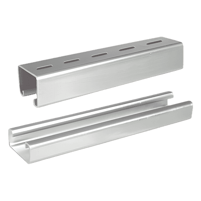 Unicanal Perforado / 4x4 U10 / 3000 mm (9.84 ft) / Acabado ElectroZinc UNP-4X4-U10-EZ CHAROFIL
