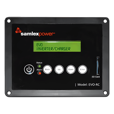 Control Remoto / Inversor-Cargador / Slot SD 16 GB / Cable 10 m (33 ft) / Monitoreo de Datos EVO-RC SAMLEX