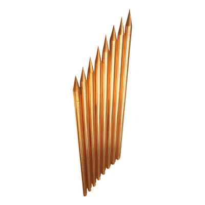 Varilla de Acero con Recubrimiento de Cobre / Diámetro 1/2 Pulgada / Longitud 1.5 m (4.9 ft) / Acero AISI 1018 / Sistemas de Tierra Convencionales TG-VAR-1512 TOTAL GROUND