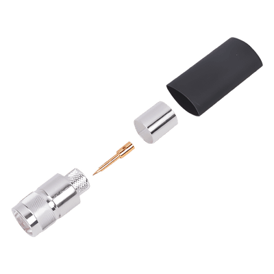 Conector N Macho / Anillo Plegable / Bronce Plateado / Contacto Oro / Teflón / LP-600 LMR-600 CNT-600 RFN-1006-2L2 RF INDUSTRIES,LTD