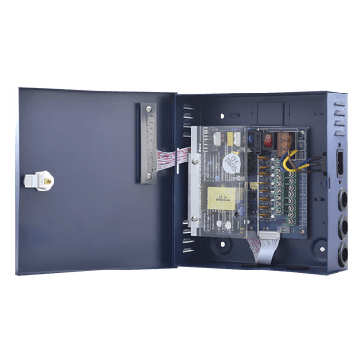 Fuente de alimentación profesional de 12-15 Vcc @ 8 Amper ; para 8 cámaras, voltaje de entrada : 96-264 Vca PLK-12-DC-8A EPCOM POWERLINE