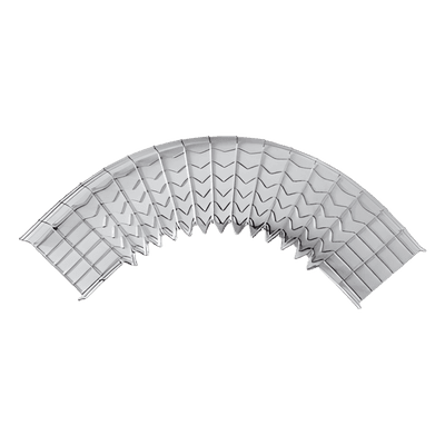 Curva Pre-Fabricada Horizontal / 90° / 66 mm Peralte / 200 mm Ancho / Electro Zinc 15-20 micras
