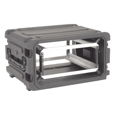 Gabinete Móvil con Amortiguador / Rack 19" / 4U / Ruedas Integradas / Resistente a Golpes y Agua / 23.875" Profundidad Riel a Tapa 3SKB-R04U20W SKB