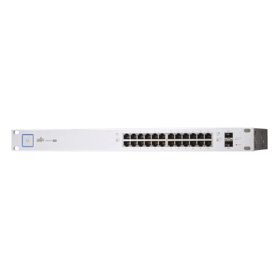 Switch PoE UniFi capa 2 Administrable de 26 puertos Gigabit (24 eth PoE y 2 SFP) 802.3 af/at / Pasivo 24V, 500 Watts, throughput de 38.69 Mpps US-24-500W UBIQUITI
