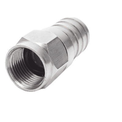 Conector F Macho, 75 Ohm, Plegable para Cable RG-6/U sin pin, Niquel/Polietileno. RFF-1402-08 RF INDUSTRIES,LTD