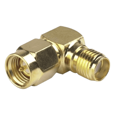Adaptador RF / SMA Macho a SMA Hembra / Ángulo Recto / Cuerpo Bronce Oro / Contacto Oro / Dieléctrico Teflón RSA-3402-1 RF INDUSTRIES,LTD