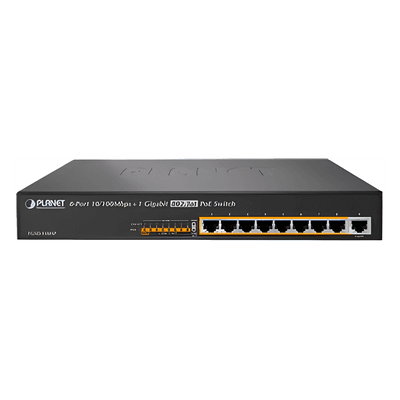 Switch no administrable de 8 Puertos PoE+ 100BaseTX + 1 Puerto 100/1000Base-T con 130W de Potencia Total FGSD-910HP PLANET