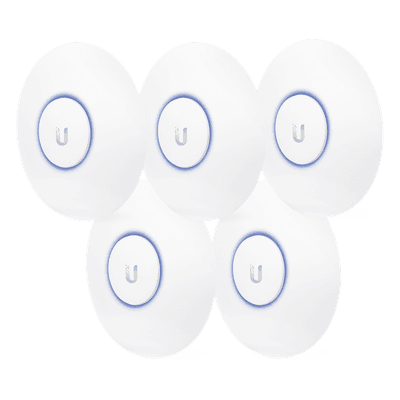 Paquete de 5 Access Point UniFi, doble banda 802.11ac, MIMO 2X2, soporta 100 clientes, hasta 867 Mbps, para interior, PoE 802.3af. UAP-AC-LITE-5 UBIQUITI