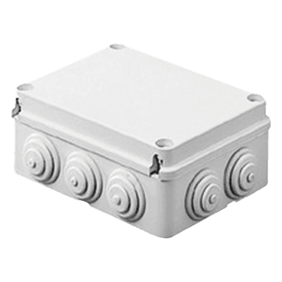 Caja Estanca de PVC Para Derivación y Conexión, 12 Entradas, Tapa Atornillada, 380x300x120 mm (Área interna), Uso Exterior IP55, Material que no Propaga el Fuego y Libre de Hálogenos GW-44-010 GEWISS