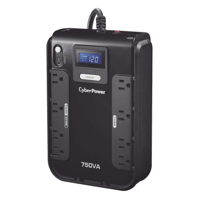 UPS de 750 VA/420 W, Topología Standby, Entrada 120 Vca NEMA 5-15P, Tipo Gabinete Compacto, Con 8 Tomas NEMA 5-15R CP750LCD CYBERPOWER