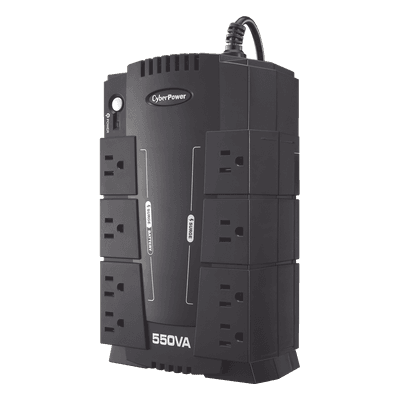 UPS de 550 VA/330 W, Topología Standby, Entrada 120 Vca NEMA 5-15P, Tipo Gabinete Compacto, Con 8 Tomas NEMA 5-15R CP550SLG CYBERPOWER
