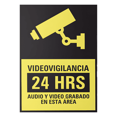 Letrero de Videovigilancia / Poliestireno Resistente / 20 x 30 cm (7.9 x 11.8 in) / Interior y Exterior SYS-LETVID SYSCOM