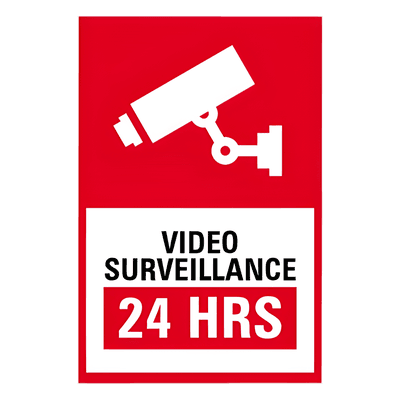 Letrero de Videovigilancia / 19.8 x 30 cm / 7.8 x 11.8 in / Poliestireno / Inglés SYS-LETVIDI SYSCOM