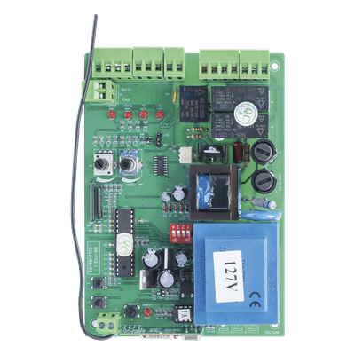 Tarjeta de Control Electrónico / Motor Corredizo 1200 RPM / Pantalla LCD / Conectividad Inalámbrica / IP44 / 110-120 VCA
