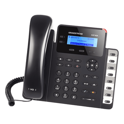 Teléfono IP / 2 Líneas SIP / 8 Teclas BLF / Conferencia 3 Vías / Pantalla LCD 132x48 / PoE / Dual Gigabit GXP-1628 GRANDSTREAM