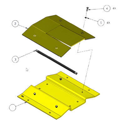 Espaciador para Kits de Picos / 31" w x 3" h x 12.25" d (787 x 76 x 311 mm) / Acero Galvanizado / Cinta Reflectante / Compatible con Barreras 1603-180 y 1603-380 1603-170 DKS DOORKING