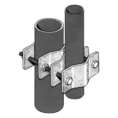 Abrazadera Dual / Mástil 3.81-8.9 cm (1.5-3.5 in) / Acero Galvanizado / Montaje Paralelo CLAMP-005 SINCLAIR