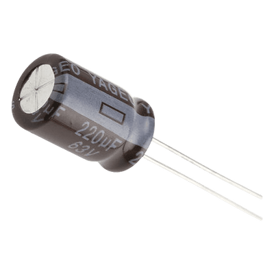 Capacitor Electrolítico Radial / 220 µF / 63 Vcc / 105 °C / 10 x 15 mm