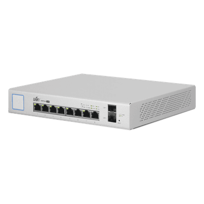Switch UniFi Administrable de 8 Puertos Gigabit PoE+ 802.3at/af y PoE Pasivo 24V. US-8-150W UBIQUITI