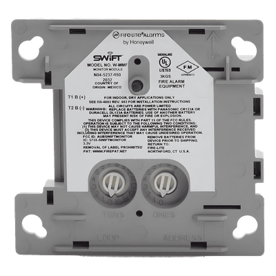 Módulo de monitoreo inalámbrico / Direccionable / Entrada de contacto seco Clase A o B / Red mallada 902-928 MHz / 4 baterías CR123A W-MMF FIRE-LITE