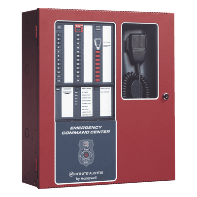 Centro de Comando de Emergencia / 50 W Ampliable a 100 W / 8 Circuitos de Entrada / 14 Mensajes Grabados / Micrófono Supervisado / Listado UL 2572 y UL 864 ECC-50/100 FIRE-LITE