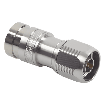 Conector N Macho de Compresion, en linea para LMR-400, CNT-400, RG-8/U, RF-400, Plata/Oro/Teflón. COMP-NM-400 RF INDUSTRIES,LTD