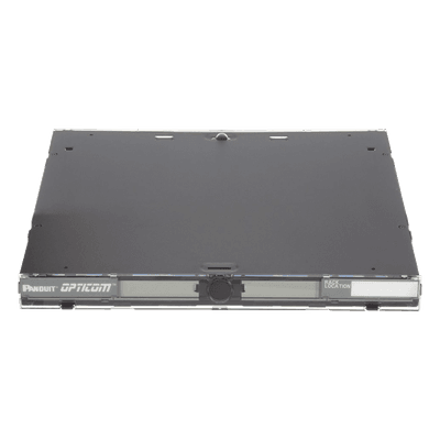 Panel de Distribución de Fibra Óptica, Acepta 3 Placas FAP o FMP, Bandeja Deslizable, Hasta 72 Fibras, Color Negro, 1UR FRME1U PANDUIT
