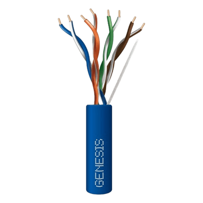Bobina de Cable / UTP Cat6 Riser / 1000 Pies / Cobre Sólido / UL CMR / 350 MHz / CCTV y Redes IP / Azul 6360-1106/1000 GENESIS