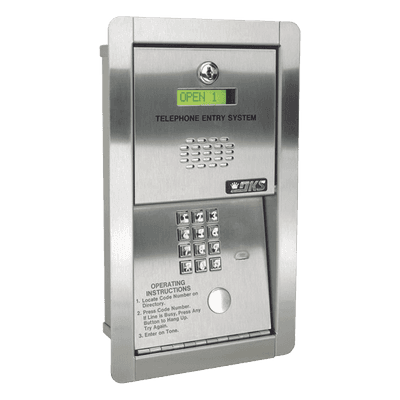 Audioportero telefónico / 600 números / Control 2 puertas / Empotrable / Marcación 16 dígitos / Línea digital o analógica / 16 VAC / 250 mA 1802-089 DKS DOORKING